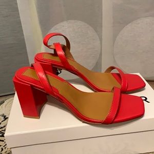 Jaggar The Label Red Squared Heel Sandals